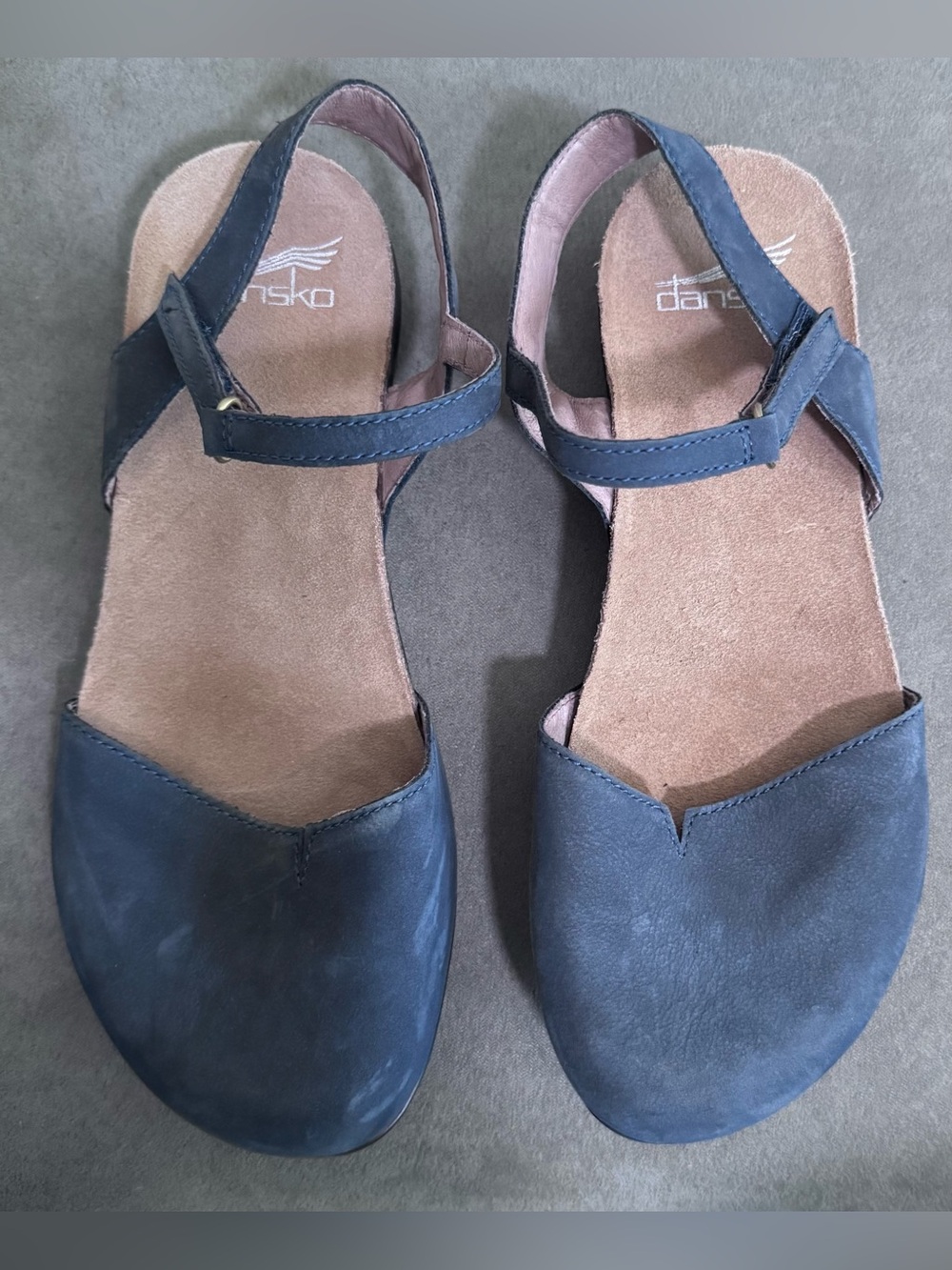 Dansko Navy Suede Slingback Sandals